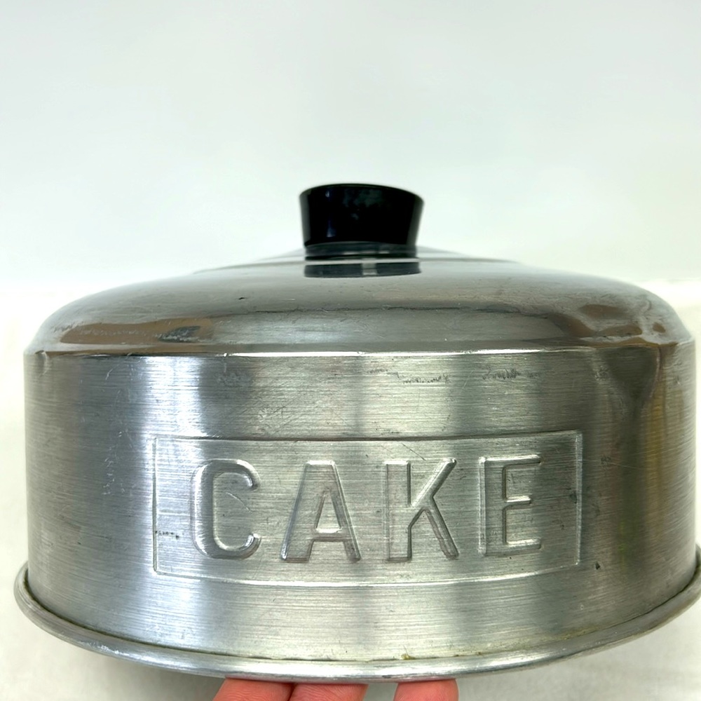 Mid Century Modern KROMEX brushed aluminum CAKE dome